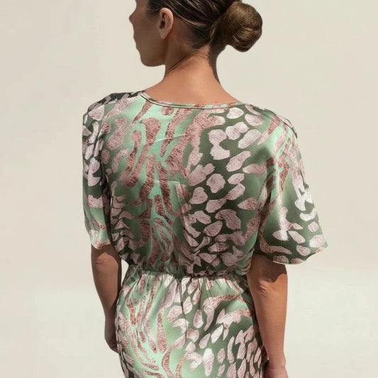 Women's Floral Wrap Midi Dress