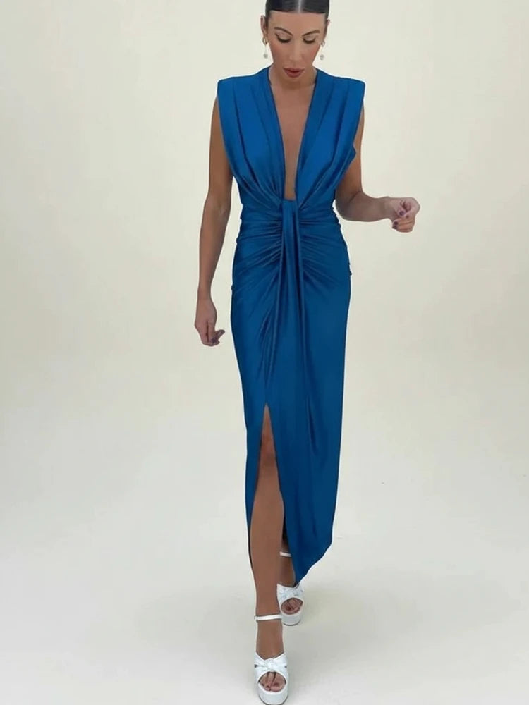 Elegant Wrap Midi Dress