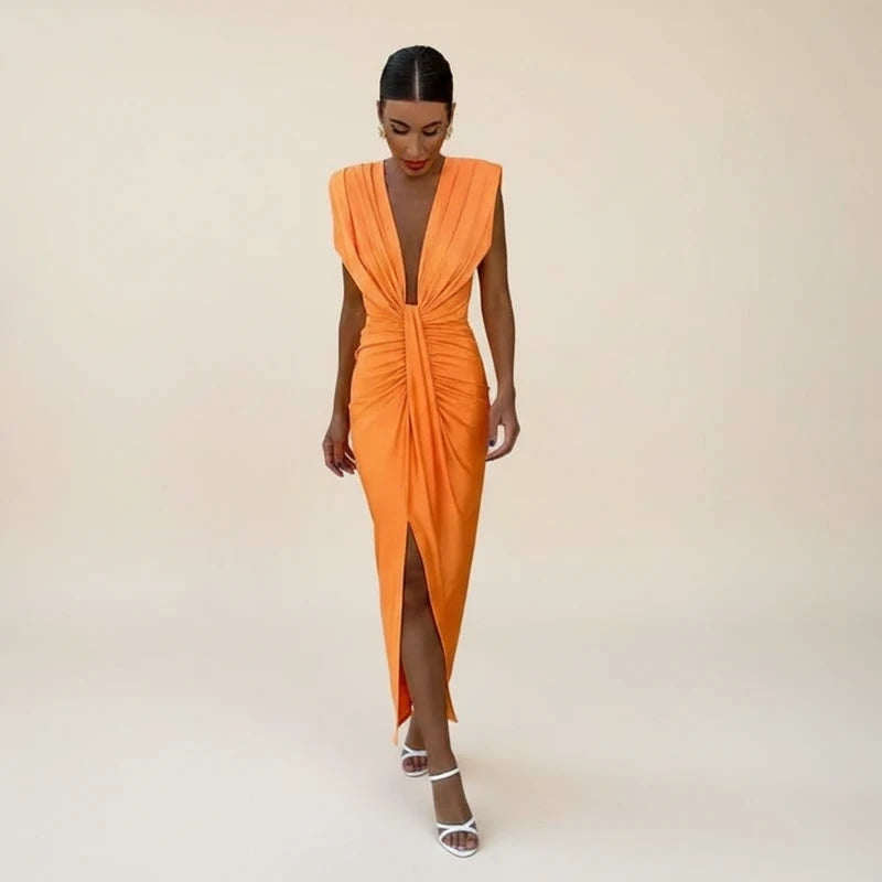 Elegant Wrap Midi Dress
