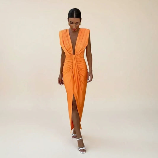 Elegant Wrap Midi Dress