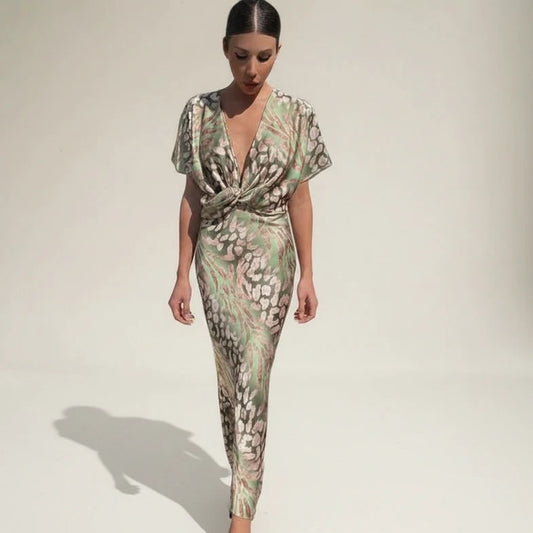 Women's Floral Wrap Midi Dress