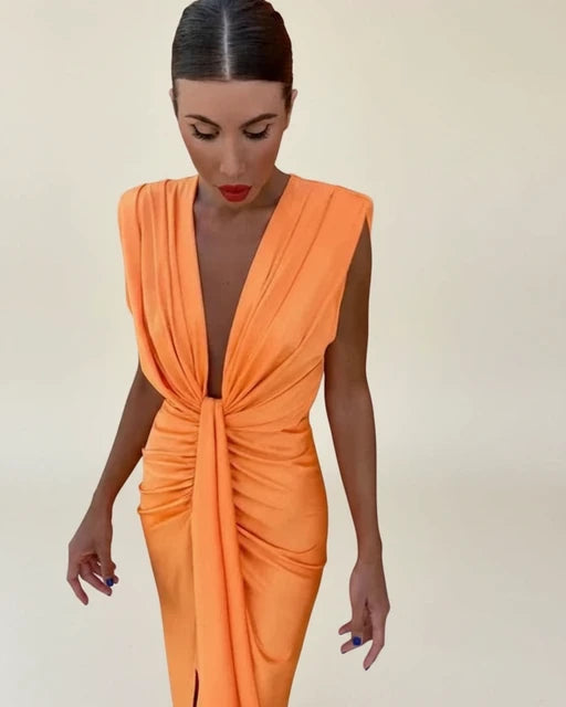 Elegant Wrap Midi Dress
