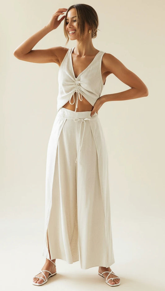 Women's Wide Leg Pants Set