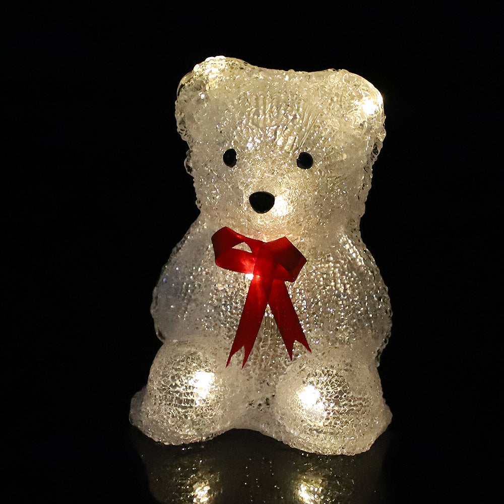 Acrylic Polar Bear - Height 16 cm - With or Without Red Bow
