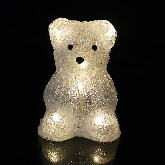 Acrylic Polar Bear - Height 16 cm - With or Without Red Bow