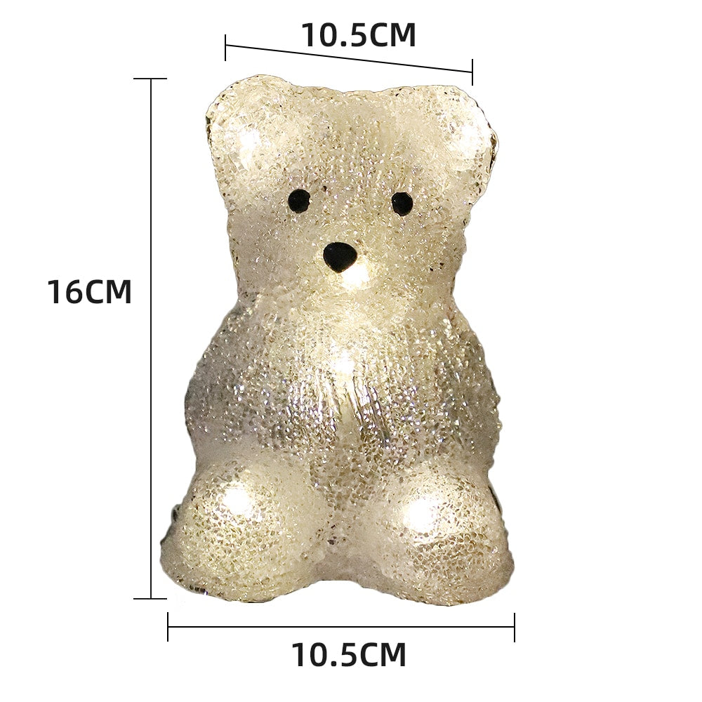 Acrylic Polar Bear - Height 16 cm - With or Without Red Bow