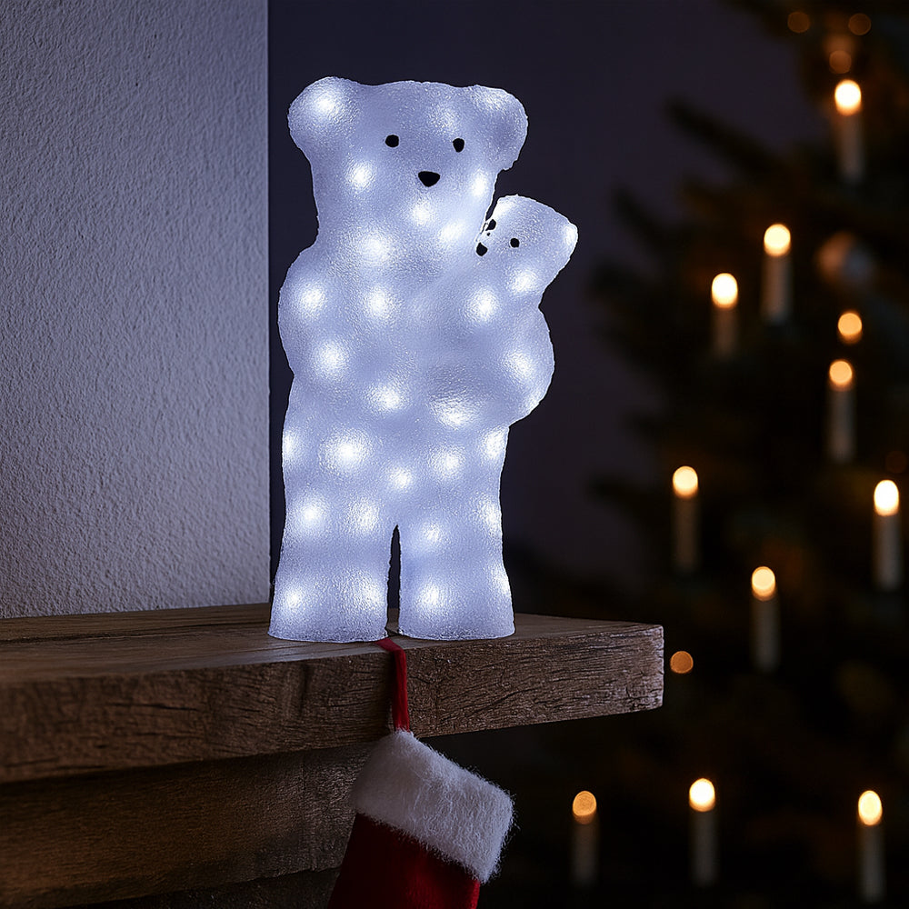 Acrylic Polar Bear with LED Lights - Height 60 cm