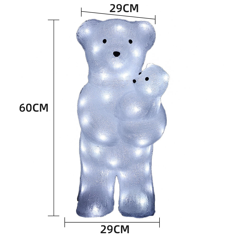 Acrylic Polar Bear with LED Lights - Height 60 cm