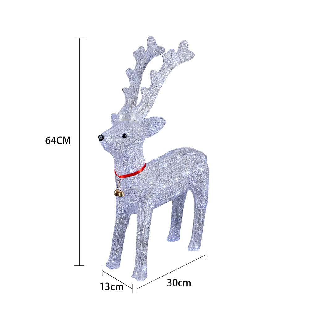Acrylic Reindeer with LED Lights - Height 64 cm