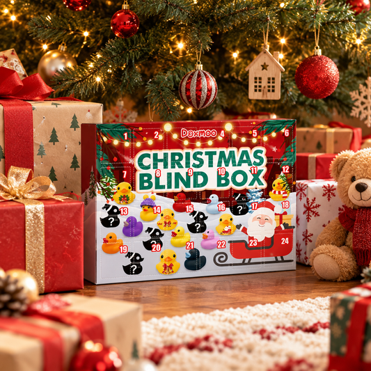 Advent Calendar with 24 Rubber Animals - Christmas Countdown Seasonal Activity for Kids