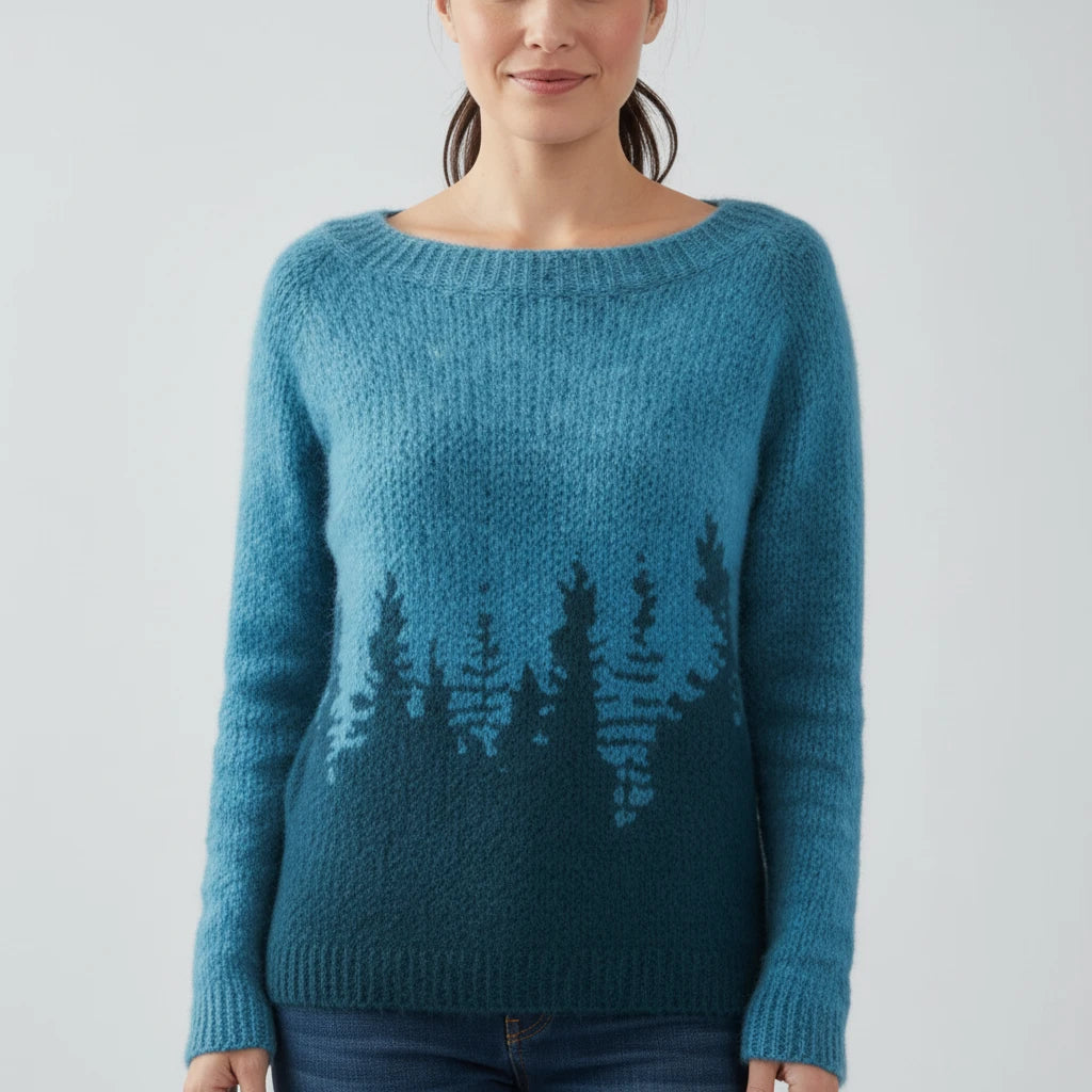 Women's Printed Crewneck Sweater