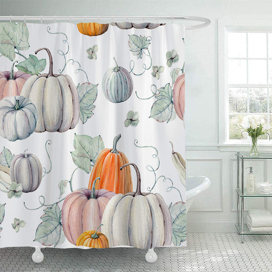 Artistic Pumpkin Print Shower Curtain