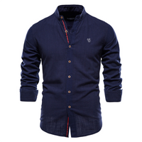 Autumn Men's Shirt with Long Sleeves and Classic Design