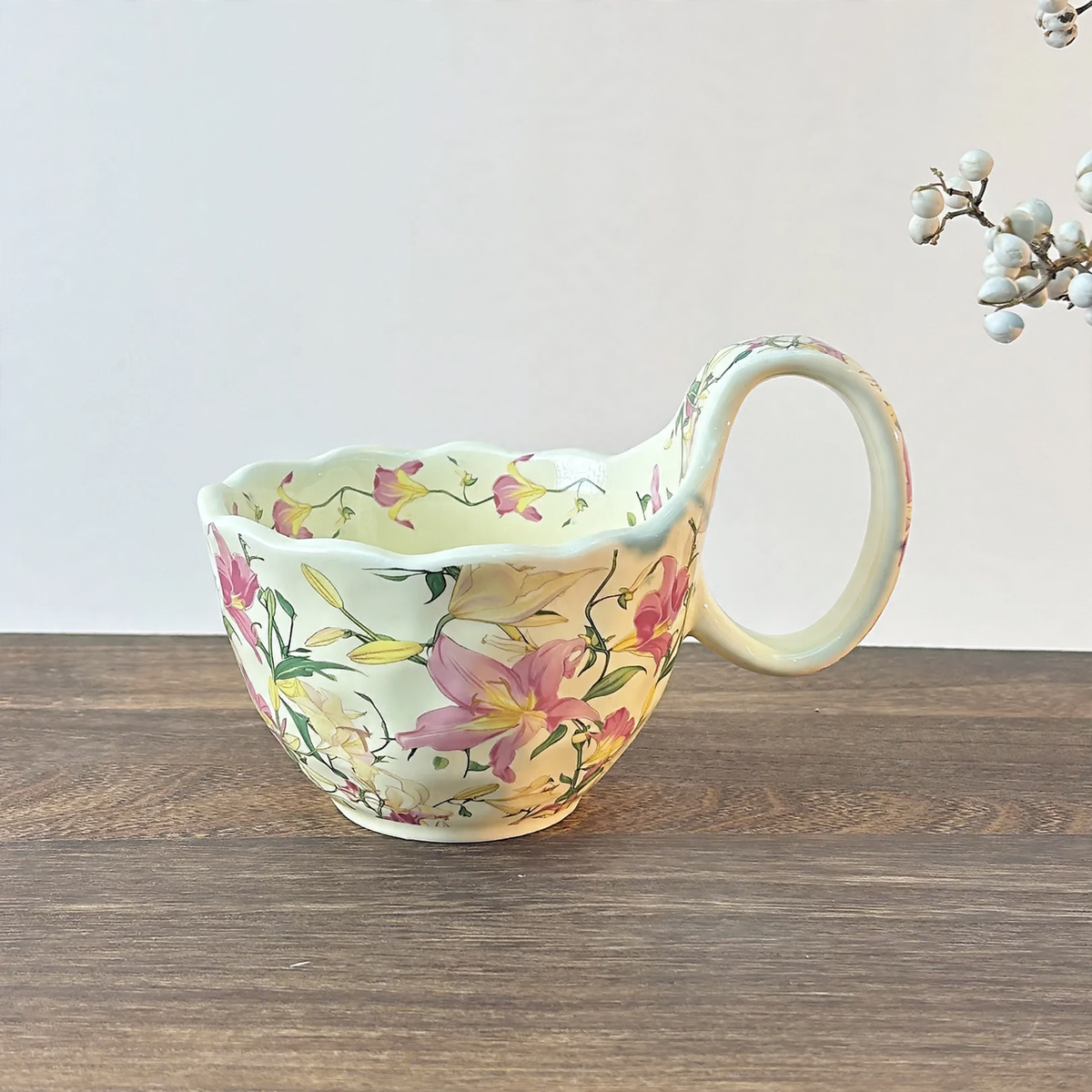 Ceramic Bowl with Floral Motif