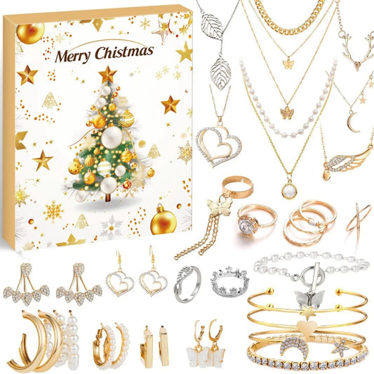 Children's Christmas Countdown Advent Calendar with 24 Unique Holiday Decorative Accessories