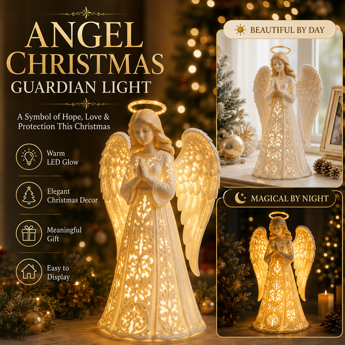 Christmas Angel Light – Warm Golden Glow for Hope and Love
