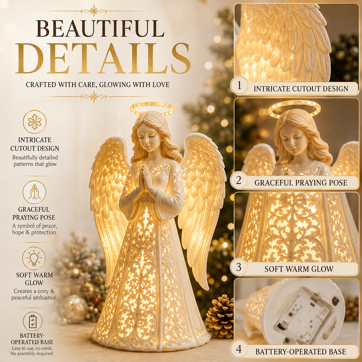 Christmas Angel Light – Warm Golden Glow for Hope and Love