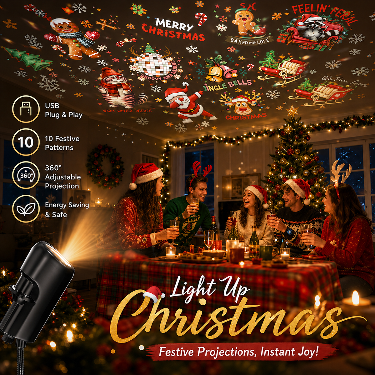 Christmas Light Projector for Home & Yard