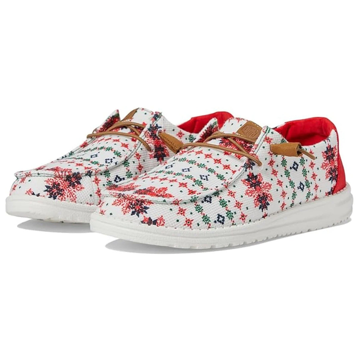 Christmas Shoes - Women's Lined Slip-Ons with Nordic Winter Pattern
