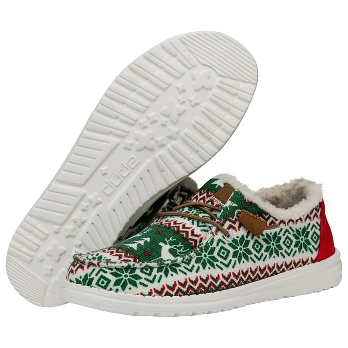 Christmas Shoes - Women's Lined Slip-Ons with Nordic Winter Pattern