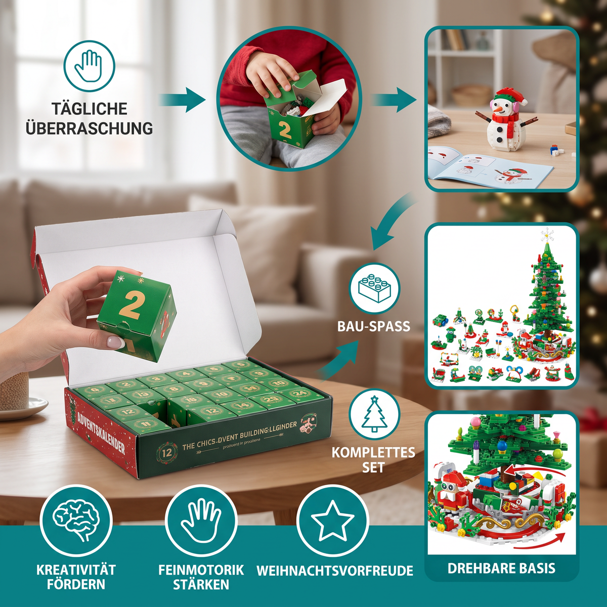 Christmas Tree Building Block Advent Calendar – 24 Days of Building Fun