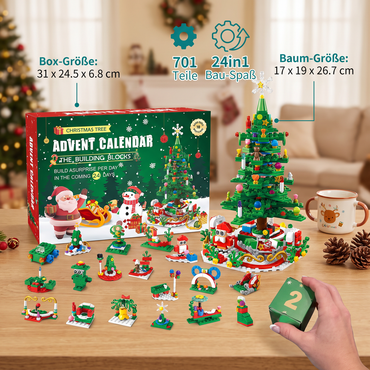 Christmas Tree Building Block Advent Calendar – 24 Days of Building Fun