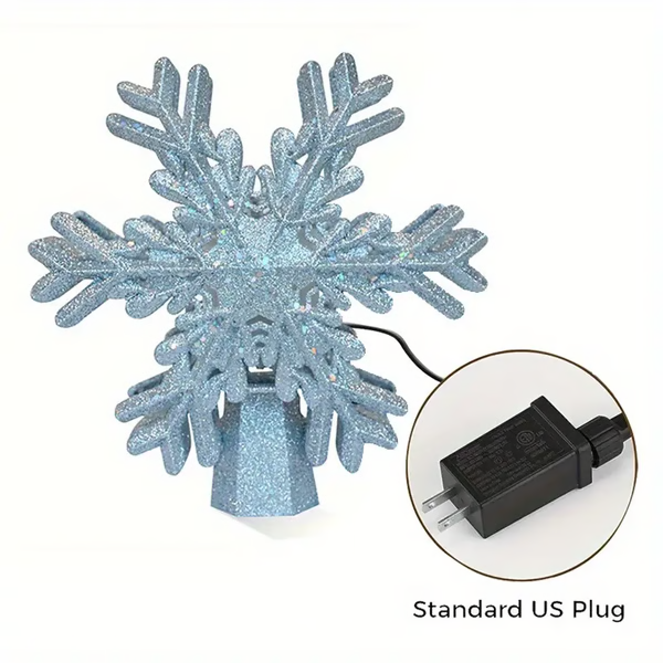 Christmas Tree Topper with LED Snowflake Projector Light