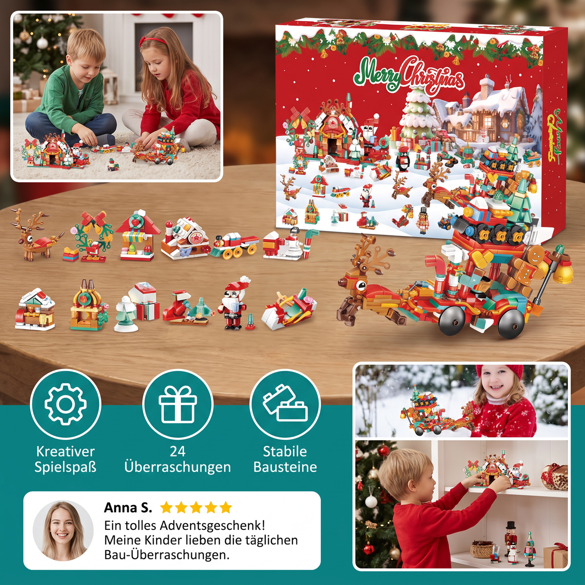 Christmas Village Building Blocks Advent Calendar – 24 Days Filled with Holiday Joy