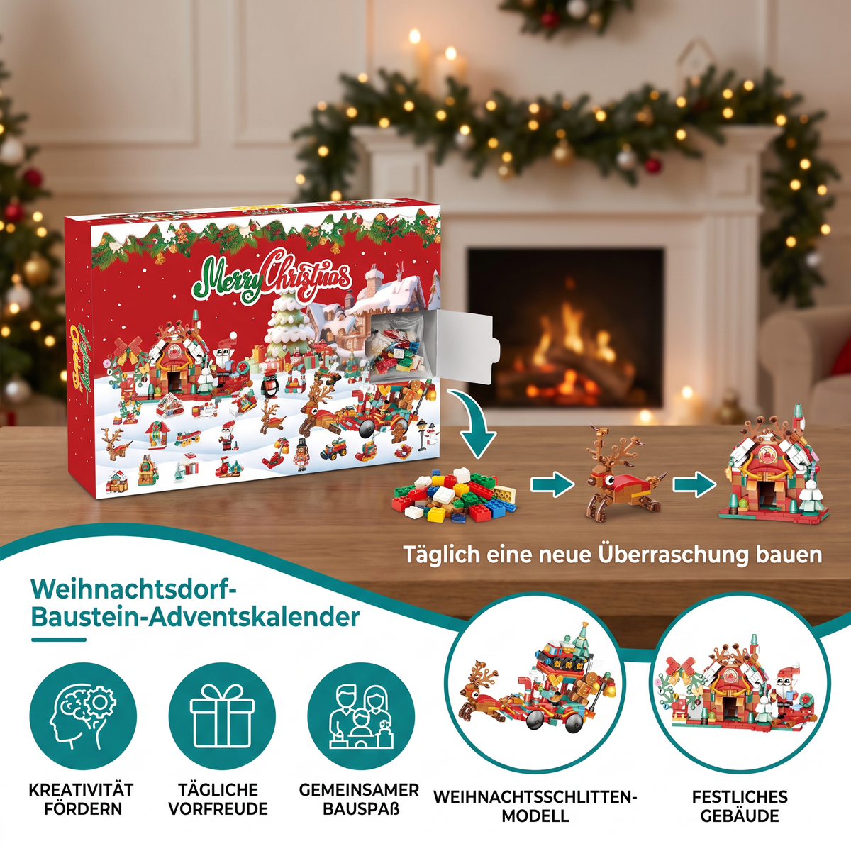 Christmas Village Building Blocks Advent Calendar – 24 Days Filled with Holiday Joy