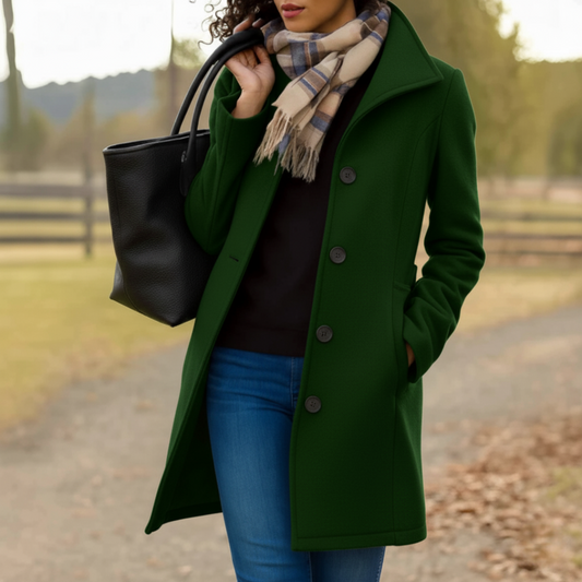 Classic Mid-Length Button-Front Coat
