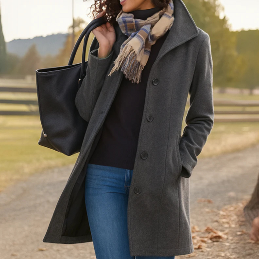 Classic Mid-Length Button-Front Coat