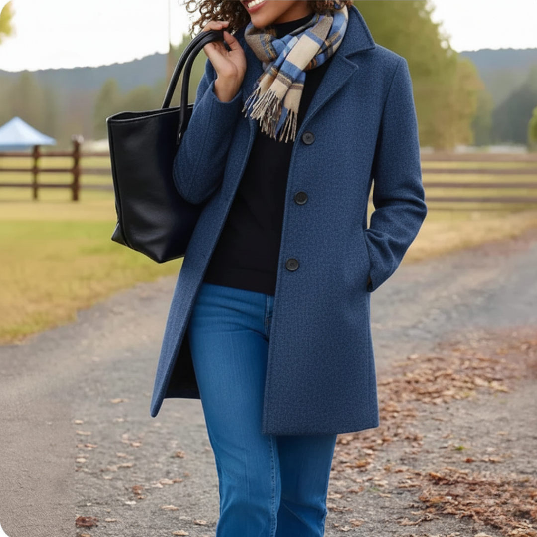 Classic Mid-Length Button-Front Coat