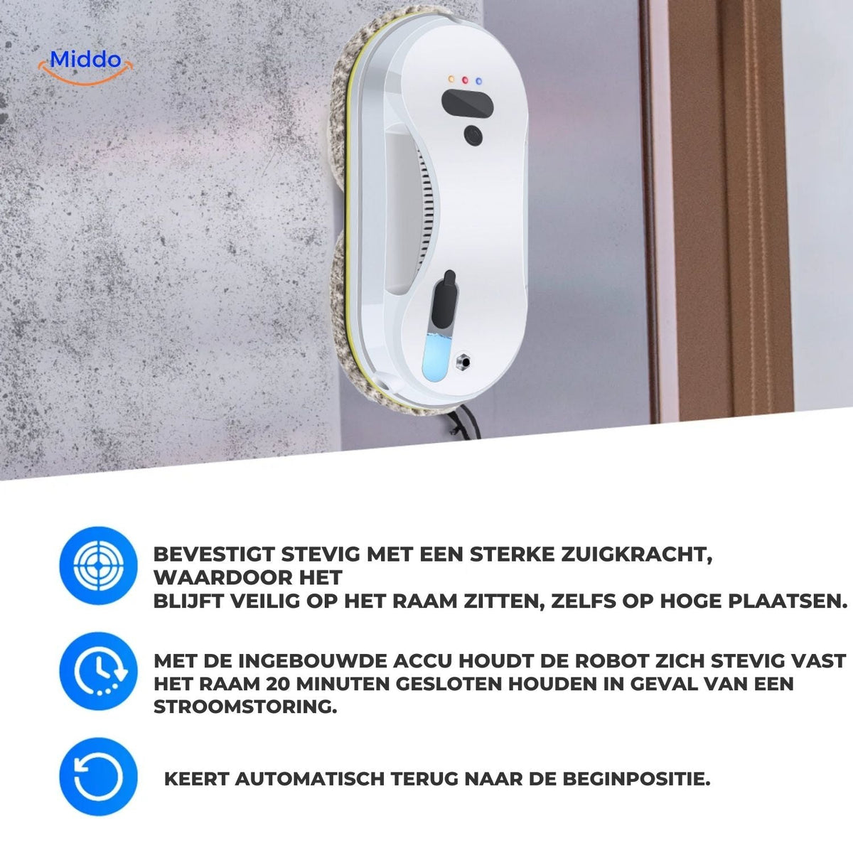CleanSweep™ Window Robot | Automatic Cleaning with Sensors & Water Spray or Separate Pads.