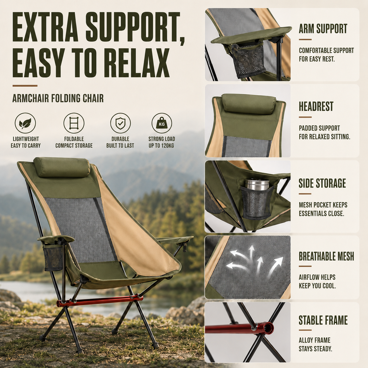 Niropi | Aeroluna Ultralight Folding Highback Chair
