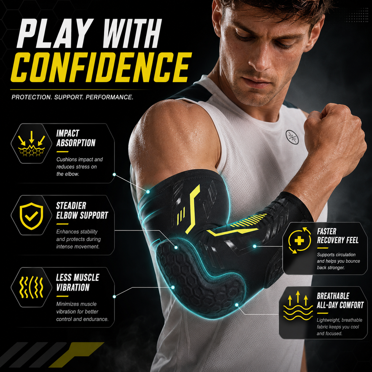 Niropi | ArmoraGuard Padded Compression Elbow Sleeve