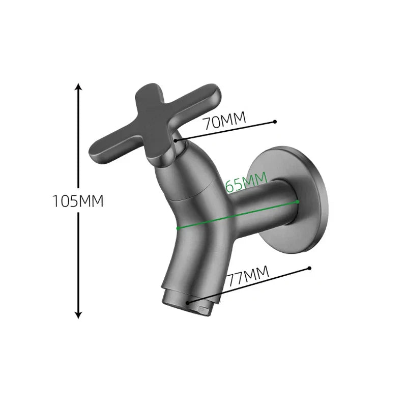Niropi | BrassFlow – Wall-Mounted Cold Water Tap in Solid Brass