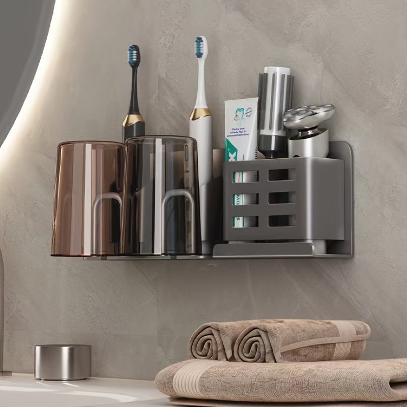 Niropi | BristleHub Wall-Mounted Electric Toothbrush Holder – Aluminum Bathroom Organizer with Drainage Holes