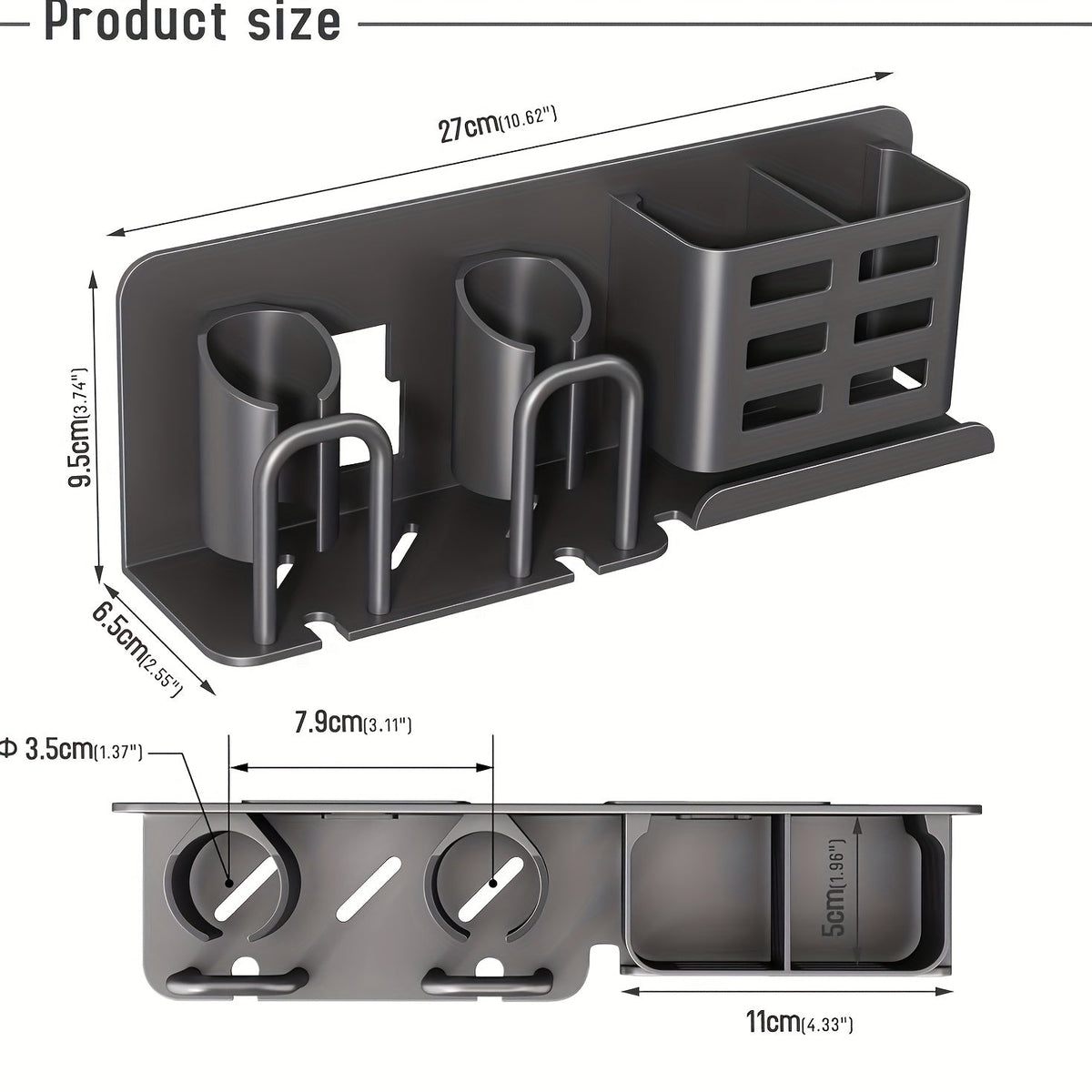 Niropi | BristleHub Wall-Mounted Electric Toothbrush Holder – Aluminum Bathroom Organizer with Drainage Holes
