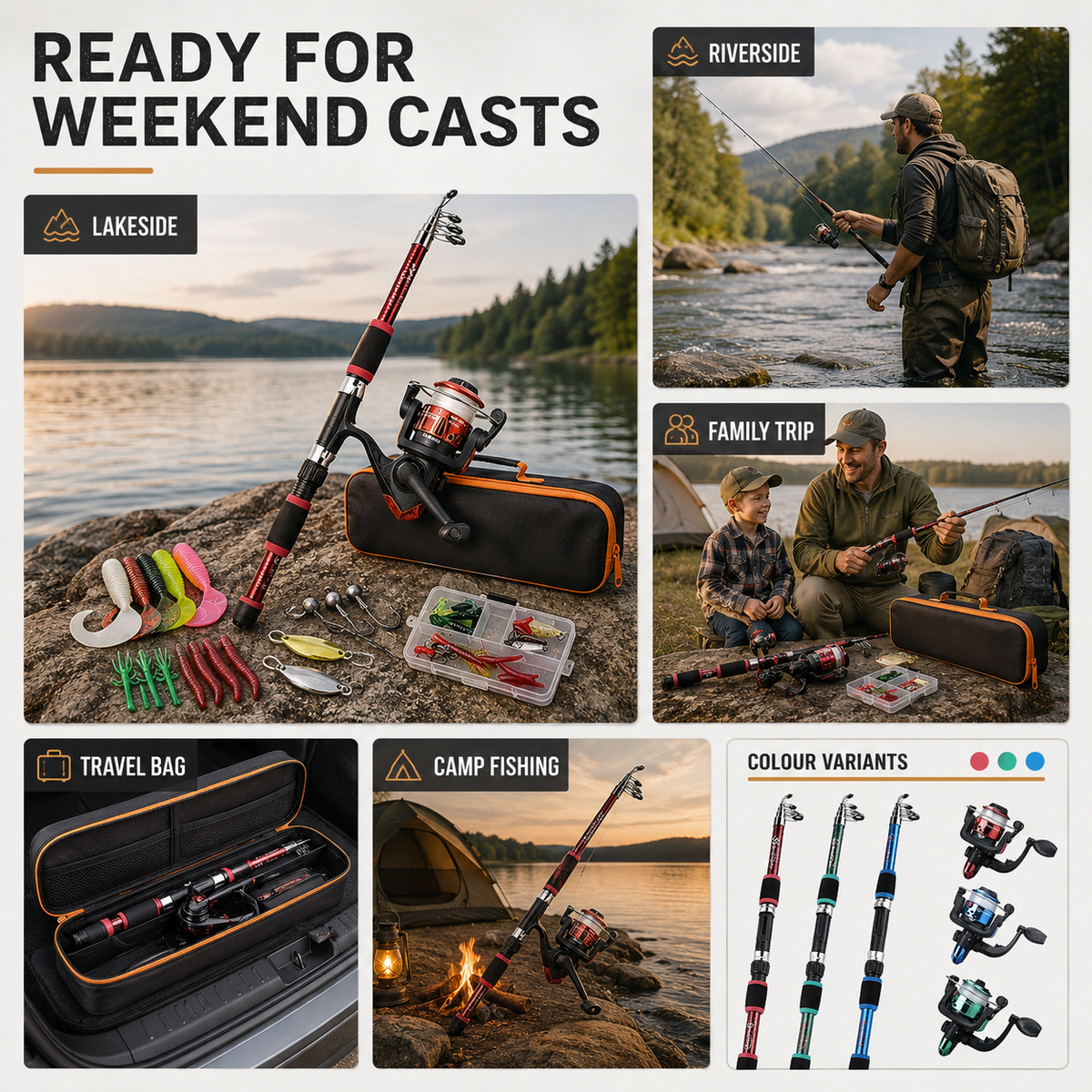 Niropi | Castaway Telescopic Travel Fishing Rod Set