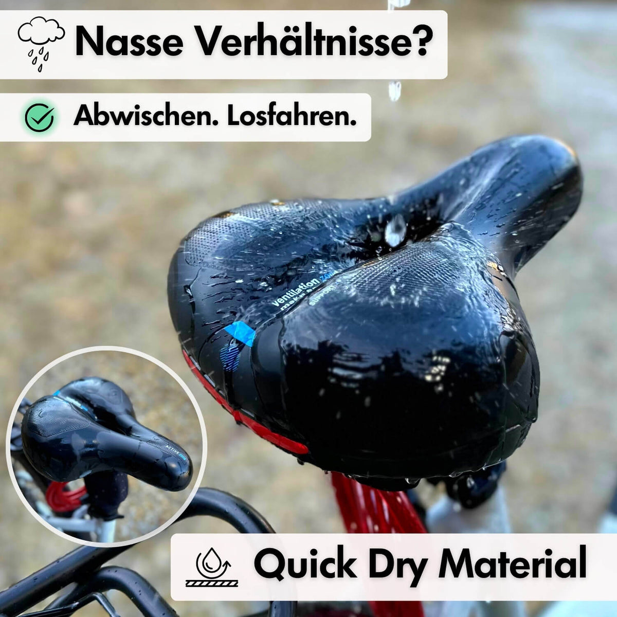 Niropi | CloudComfort Pro Bicycle Seat | Pressure-Relieving Memory Foam | Black