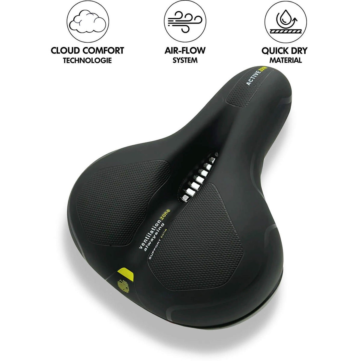 Niropi | CloudComfort Pro Bicycle Seat | Pressure-Relieving Memory Foam | Black