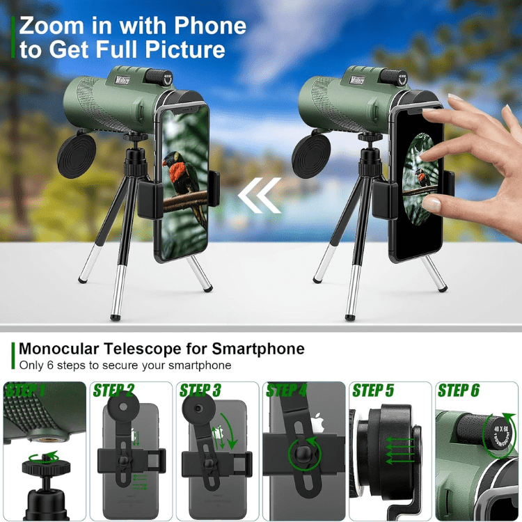 Niropi | Compact 600x Ultra-Zoom Monocular | HD Lens, Lightweight & Perfect for Hiking, Birdwatching, and Sports Events