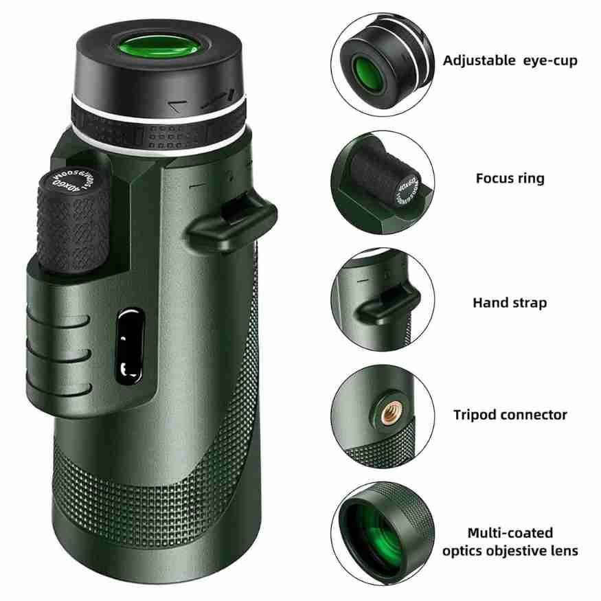 Niropi | Compact 600x Ultra-Zoom Monocular | HD Lens, Lightweight & Perfect for Hiking, Birdwatching, and Sports Events