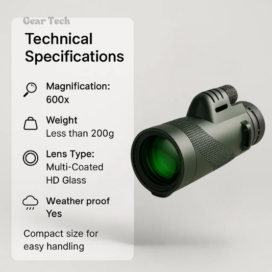Niropi | Compact 600x Ultra-Zoom Monocular | HD Lens, Lightweight & Perfect for Hiking, Birdwatching, and Sports Events