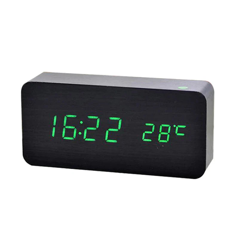 Niropi | Digital Wooden Alarm Clock | LED Display, Silent Operation