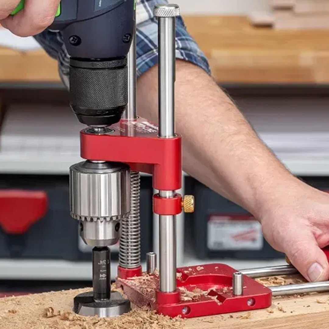 Niropi | Drill Press Guide for Handheld Drills - Portable & Adjustable Woodworking Jig