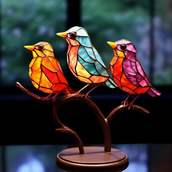Niropi | Glass Stained Bird Sculpture Ornament