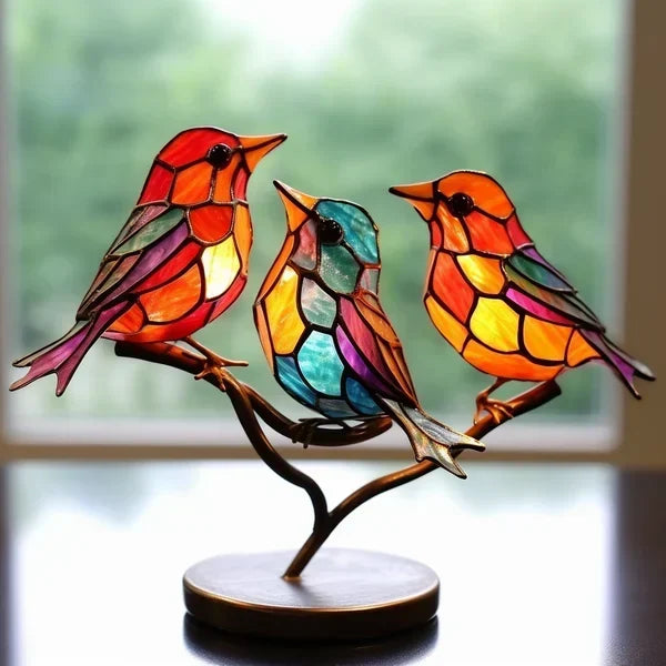 Niropi | Glass Stained Bird Sculpture Ornament