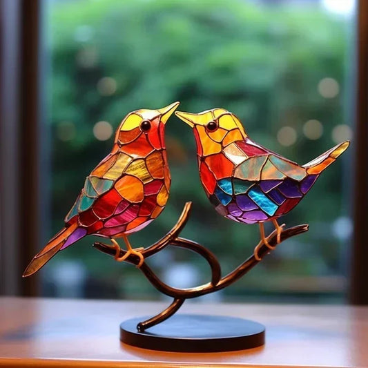Niropi | Glass Stained Bird Sculpture Ornament