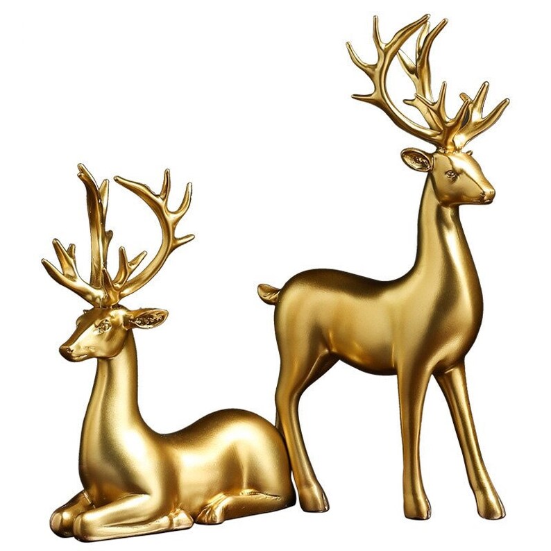 Niropi | Golden Couple Deer Figurines
